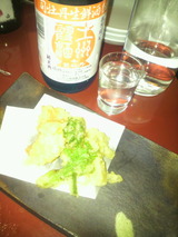 霞酒と天婦羅