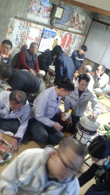 (8)酒造り体験実習懇親会風景