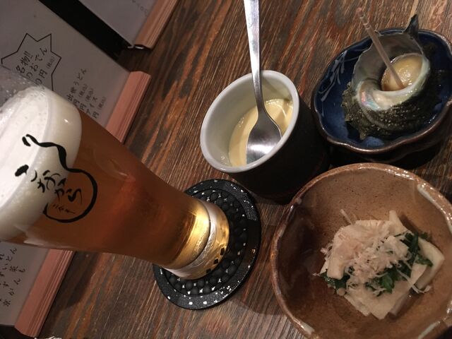 写真5 生ビールとつきだし