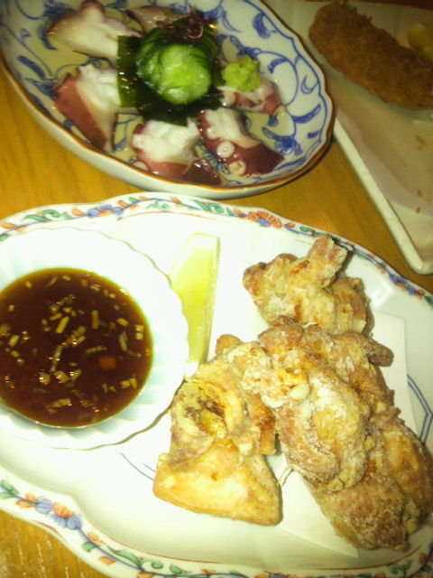 タコ酢と唐揚げ
