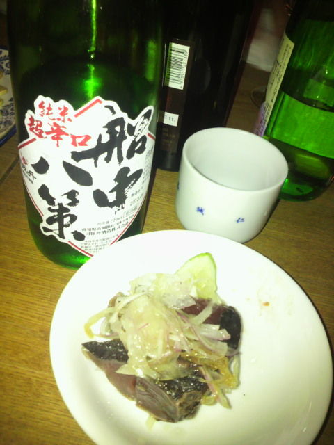 「船中八策ひやおろし」と鰹のタタキ