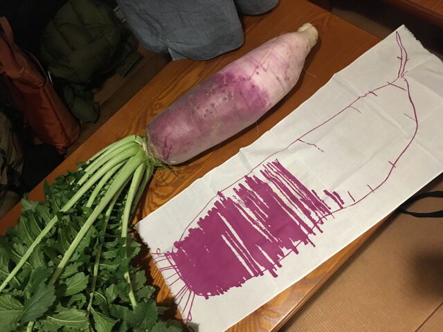 写真7 入河内大根と手ぬぐい