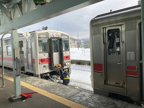 名寄にて列車切り離しの写真
