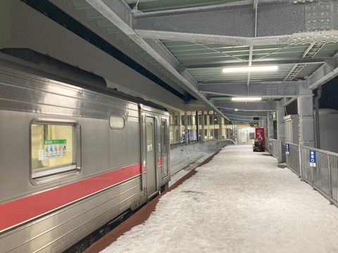 稚内駅の線路が途切れるところの写真