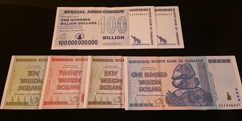 ジンバブエドル 100兆ドル 100 trillion Zimbabwe Dollars