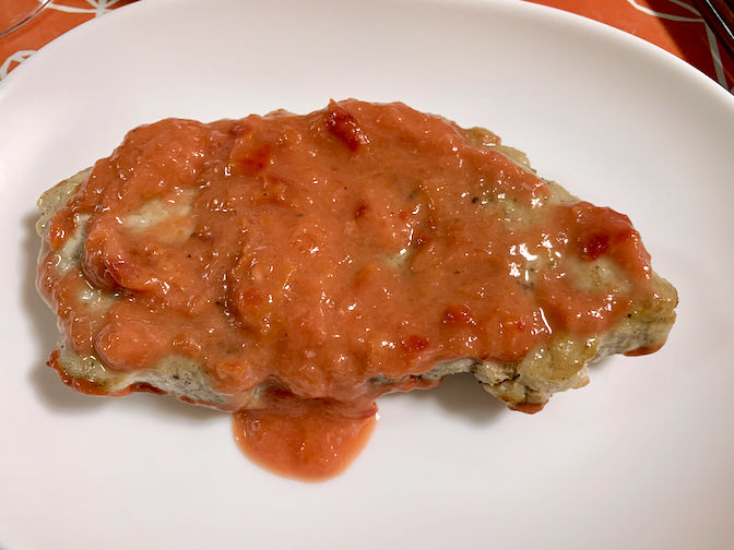 豚ランプ肉のソテー プラムソース 徒然わいん