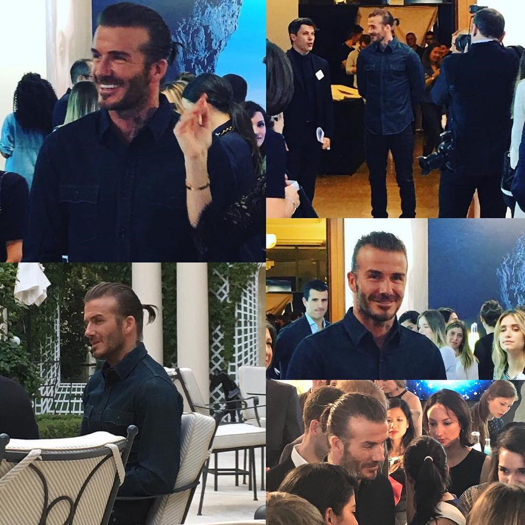 チョンマゲ 髪を伸ばし中 のデビッド ベッカム メンズセレブファッションニュース