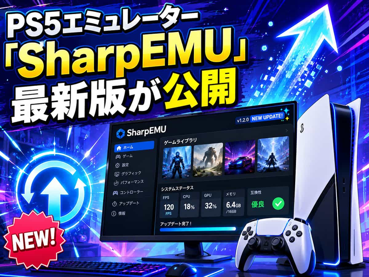 PS5エミュレーター「SharpEMU」のイメージイラスト