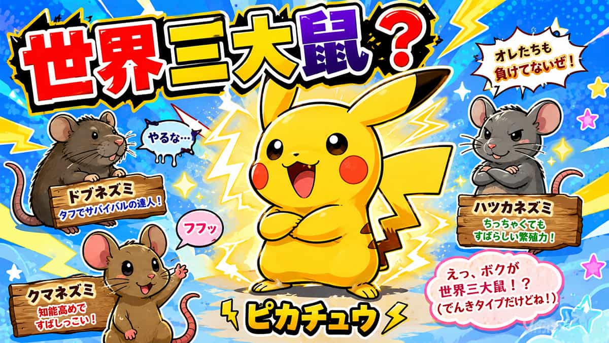 世界三大鼠のピカチュウ