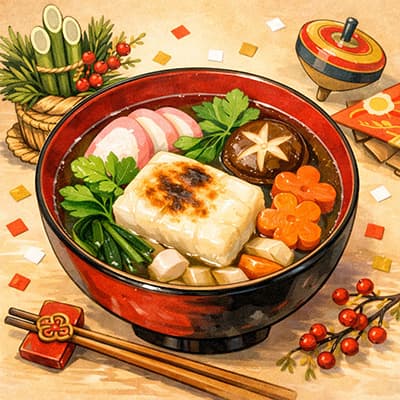 今からお雑煮（おしるこ？）を食べるよ！