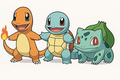 ヒトカゲ、ゼニガメ、フシギダネより人気が拮抗してる御三家