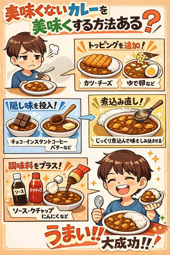美味しくないカレーを美味しくする方法ある？