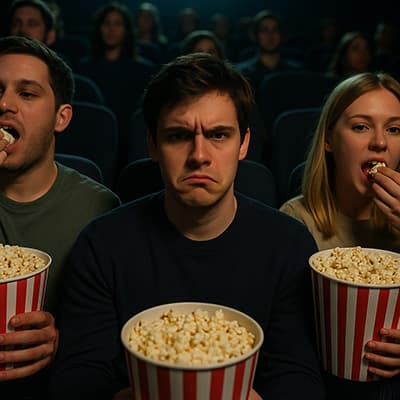 映画館で両隣ポップコーン食う奴に囲まれた