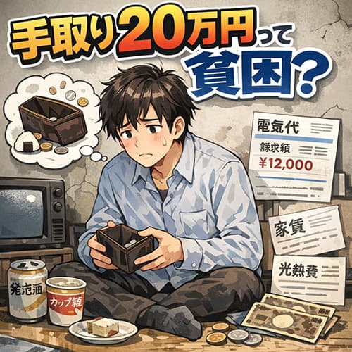 手取り20万円って貧困？