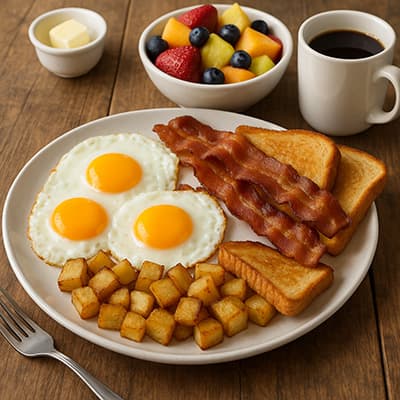 アメリカ式の朝食VSイギリス式の朝食　どっちが食いたい？