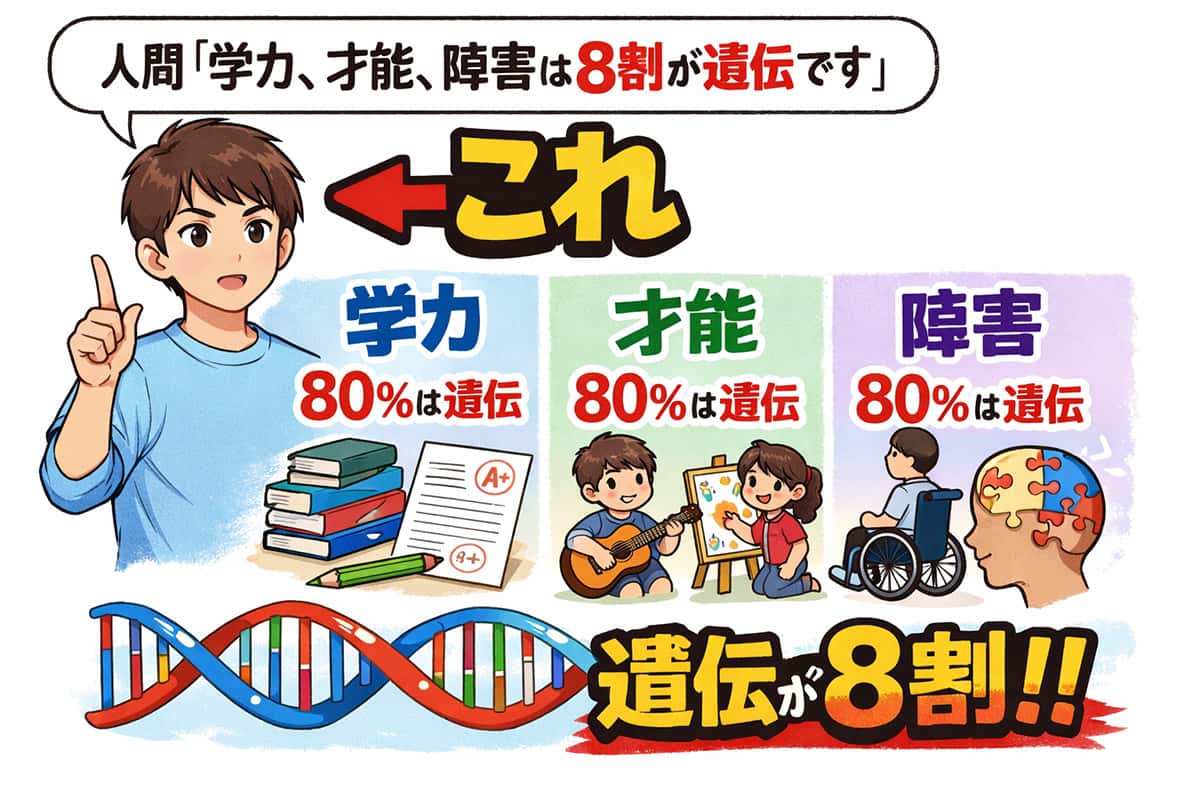 人間「学力、才能、障害は8割が遺伝です」←これ