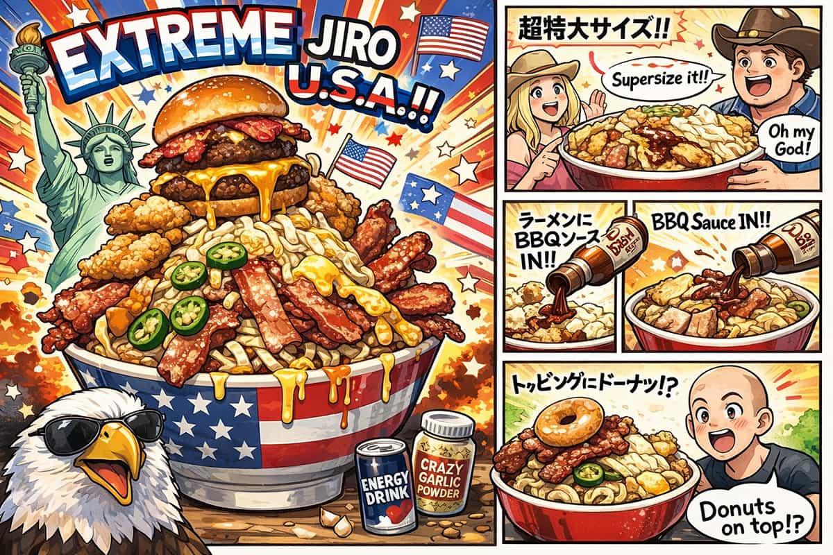 二郎系ラーメンがアメリカで魔改造された時にありそうなこと