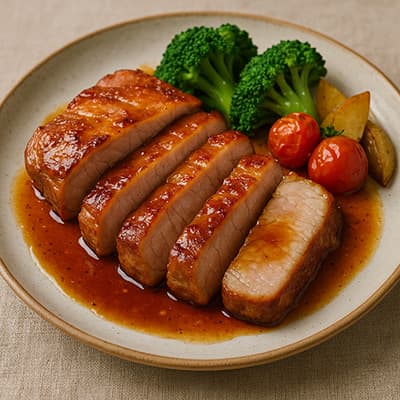 豚肉は1回熱湯で茹でてから焼いてるわ