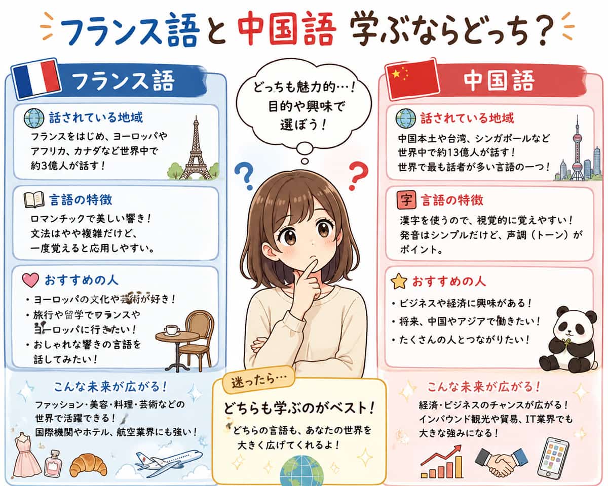 フランス語と中国語学ぶならどっち?