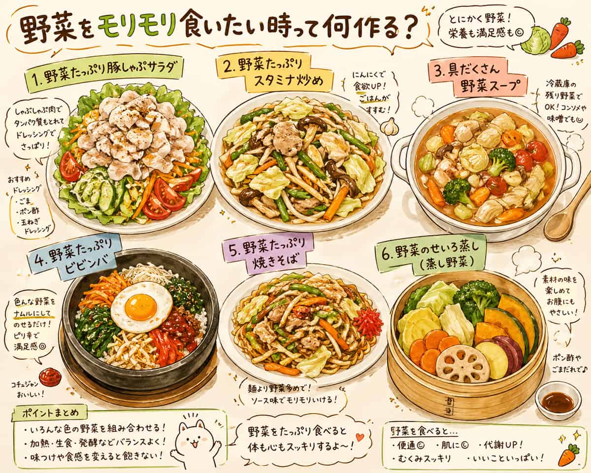 野菜をモリモリ食いたい時って何作る?