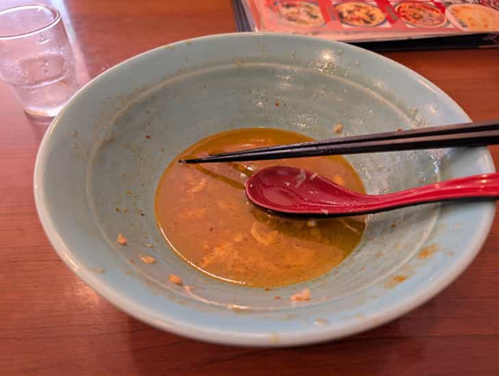 刀削麺を完食