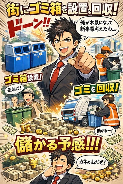 新事業「街にゴミ箱を設置、回収」考えたわｗｗｗ