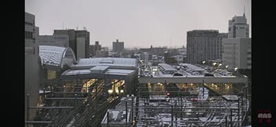 金沢駅ライブカメラ、雪で見えなくなる10分前の様子