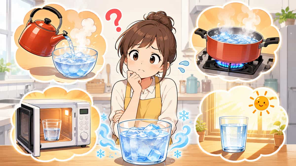 冷水を温める方法