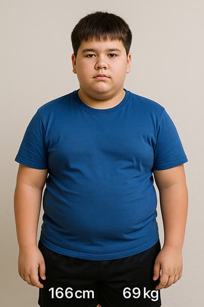 13歳で身長166cm体重69kgやが