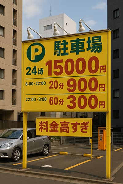 東京の駐車場高すぎてワロタｗｗｗ