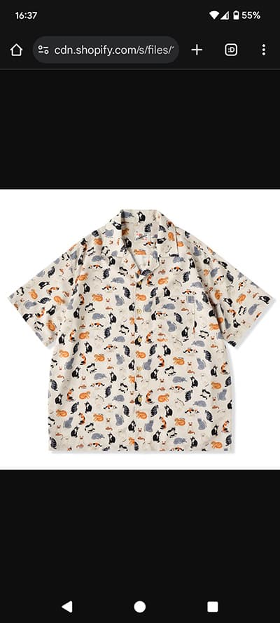 猫柄のアロハシャツ