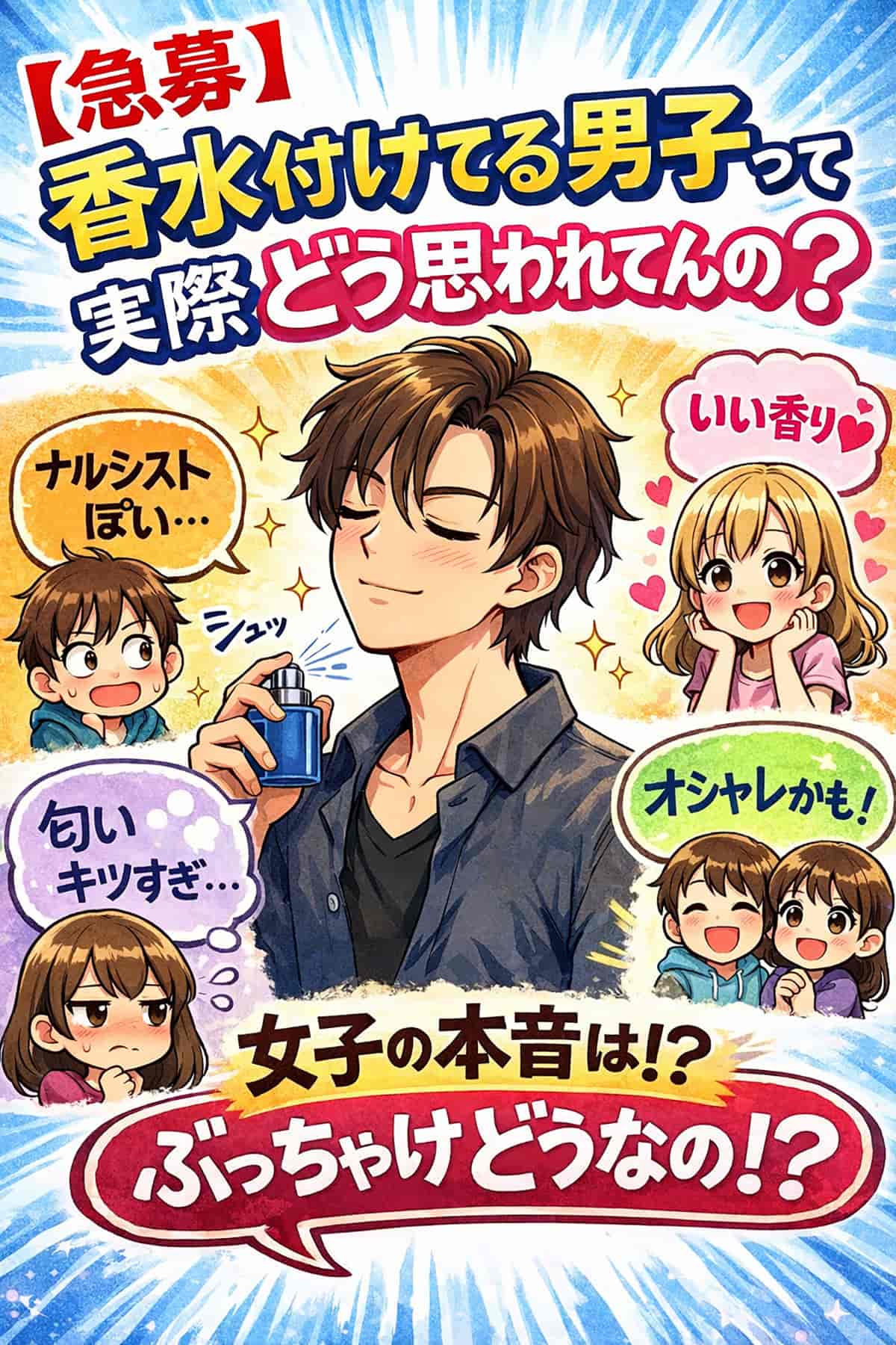 【急募】香水付けてる男子って実際どう思われてんの？