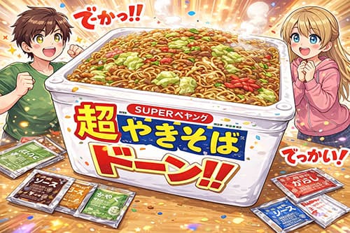 普通サイズのペヤングだと全然物足りないのに超大盛だときつい