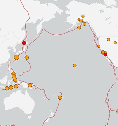 環太平洋の大地震