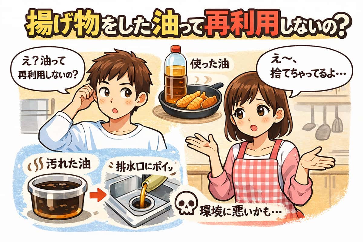 揚げ物をした油って再利用しないの？