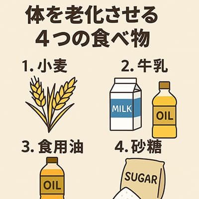 体を老化させる4つの食べ物
