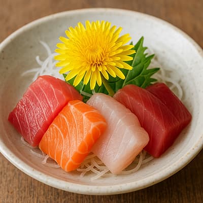 なぜ刺身にたんぽぽ乗ってんの？