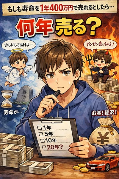 もしも寿命を1年400万で売れるとしたら何年売る？