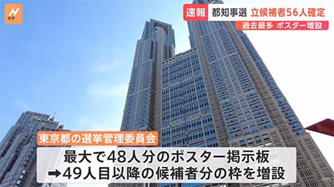 都知事選に56人が立候補