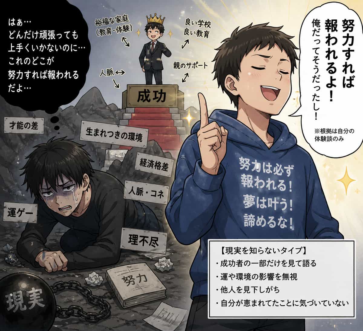 未だに「努力すれば報われる」とか言ってる奴