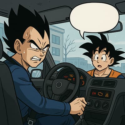 ベジータ『車のライトがつかん！』