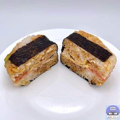 どーんとおむすび　のり弁断面