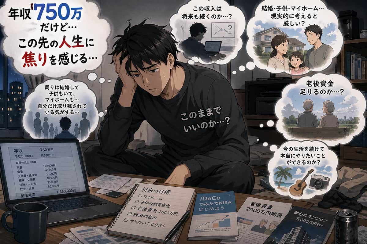 年収750万だけどこの先の人生に焦りを感じる
