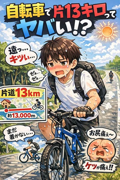 自転車で片道13キロってヤバい？
