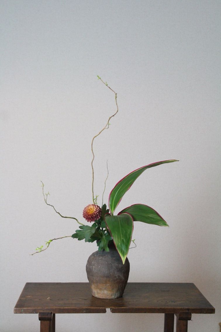 雲竜柳で空間をいける 小原流いけばな教室 花ならいのこと