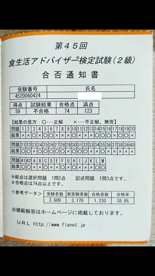 第45回食生活アドバイザー検定2級不合格 べんちゃんブログ 第45回食生活アドバイザー検定2級不合格 べんちゃんブログ