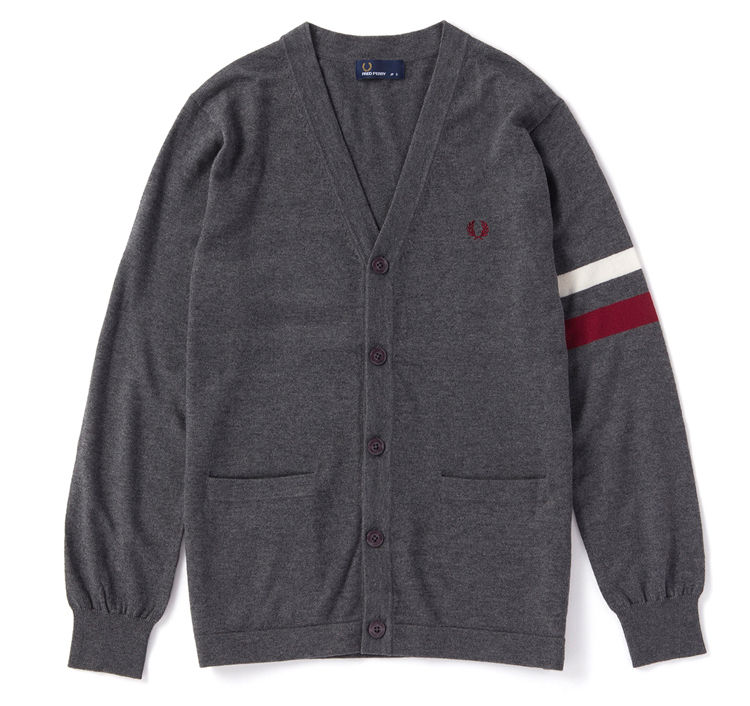 ✨美品✨フレッドペリー 羊毛100% Vネックカーディガン ティップライン XL FRED PERRY カーディガン スウェット レディース フレッドペリー