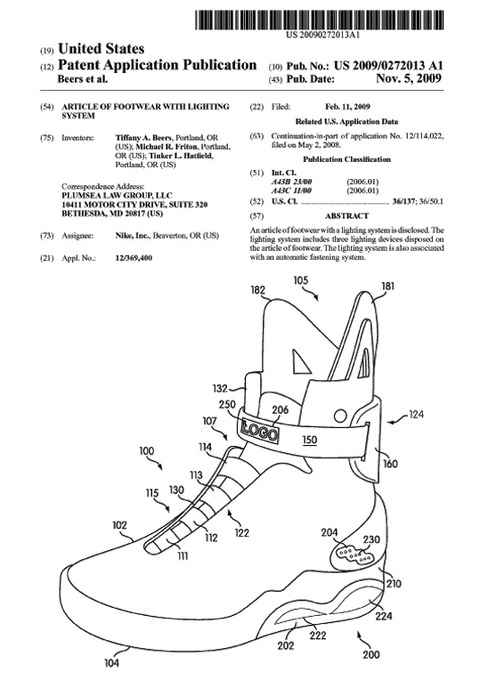 Nike Mag特許1