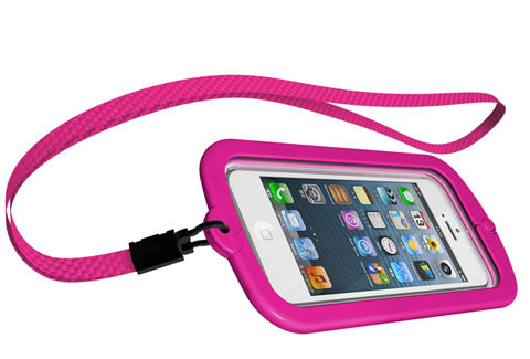 iBUFFALO iPhone5専用 防水ケース ネックストラップ&折りたたみスタンド付 ブラック BSIP12PCWPBK