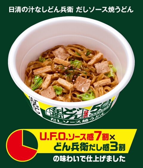 日清の汁なしどん兵衛 だしソース焼うどん